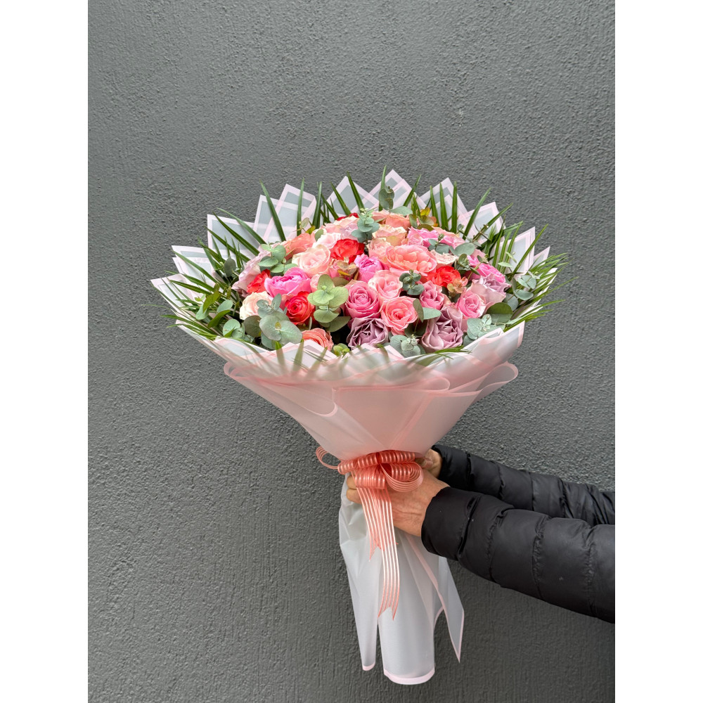 30 ADET RENKLİ GÜL BUKETİ